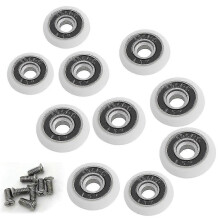 8 Replacement Wheels compatible with 19mm Shower Door - Smooth Sliding Rollers Set