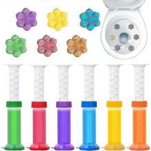 6 PCS Toilet Bowl Gel Stamp, Toilet Bowl Fresh Flower Gel Stamp, Scent Freshener compatible with Inside Toilet Edition 0617