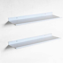Set of 2 Wall Shelves 50 cm - Hanging Metal Shelf compatible with Living Room, Bedroom, Office, Bathroom or Kitchen, Wall Decoration hwy