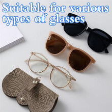 5Pcs Soft Leather Sunglasses Bag,Glasses Pouch Carrying Organizer Eyeglass Case with Wrist Strap Slim Sunglasses Pouch