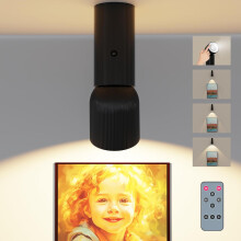 Kabellose LED-Wandleuchte mit Zoom und 6000 mAh Akku Schwarz — zoom wandleuchte, kabelloser led spot