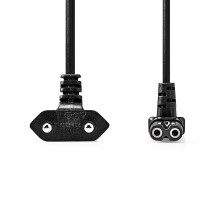 Kabel zasilający Euro, IEC-320-C7, 5 m, kątowy 90, czarny