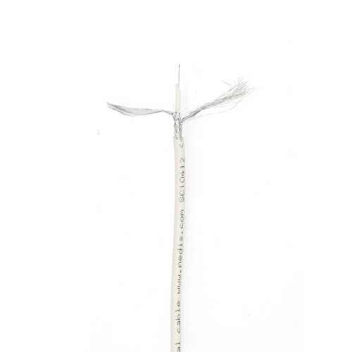 Dobbeltskjermet koaksialkabel, 10m, PVC, hvit 1