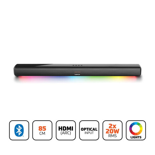 Soundbar Bluetooth 85cm 40W cu HDMI și lumini LED 1