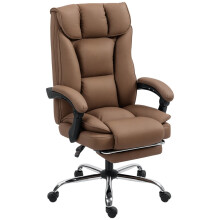 155 Reclining Faux Leather Swivel Office Chair - Brown