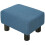 Linen Fabric Footstool Ottoman Cube with 4 Plastic Legs, Blue 2