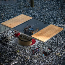 Portable Camping Set,Outdoor Kitchen Table, Gas Stove Burner Rack - Camping Accessories for Outdoor Enthusiasts