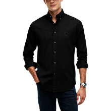 (Black, XS) TOMMY HILFIGER Mens Regular Fit Shirts