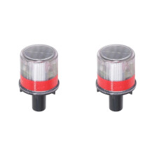 2X Boat Solar Powered LED Strobe Light PC Shell Reflective Waterproof Beacon Warning Light Lamp Safety Strobe