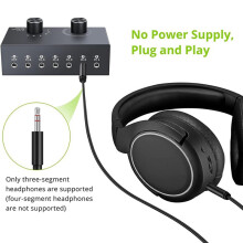 2X 6 Poorten 3,5 mm Audioschakelaar Bidirectioneel 3,5 mm Audioschakelaar Ondersteuning 1 in 6 Uit of 6 in 1 Uit, voor Pc-Telefoonhoofdtelefoon