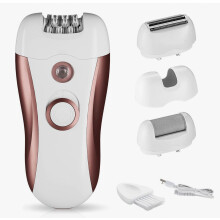 Épilateur sans fil 4 en 1 pour femmes avec lumière LED, 2 vitesses, indolore, pour le visage, les aisselles, les jambes et le maillot.