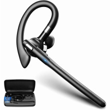 Casque Bluetooth avec microphone, écouteurs sans fil pour les voyages, 180 h d'autonomie en veille, charge rapide, étui de chargement LED