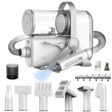 Kit de toilettage 3 en 1 pour animaux de compagnie avec aspirateur, tondeuse et séchoir, 10 accessoires, silencieux, pour chiens et chats à