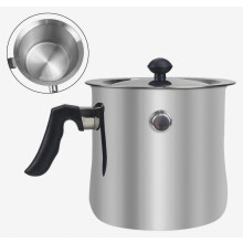 Pot à lait et à cire à double paroi en acier inoxydable de 2,5 L avec couvercle, compatible induction, convient aux plaques de cuisson à gaz