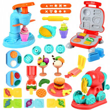Ensemble de pâte à modeler pour enfants avec machines à glace, à nouilles et à hamburgers, jouet d'imitation créatif pour les enfants de 3 a