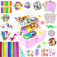 Kit de loisirs créatifs pour enfants de 3 000 pièces comprenant des cure-pipes, des yeux mobiles et des fournitures pour le scrapbooking et