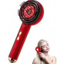 Brosse de massage électrique pour le cuir chevelu avec lumière rouge 660 nm et EMS, peigne multifonctionnel pour des cheveux sains, ABS et s