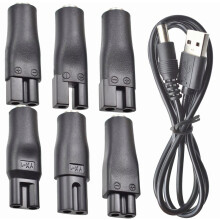Kit de 7 pièces pour rasoir électrique 5V : chargeur, câble USB, adaptateur, compatible avec rasoirs électriques, tondeuses à cheveux et ap