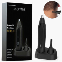 Ensemble de tondeuses rechargeables 2 en 1 pour le nez et les oreilles, tondeuse à double lame indolore pour l'entretien des sourcils, compa