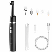 Polisseuse de dents électrique pour usage domestique, polisseur de dents blanchissant avec 5 embouts et lumière LED, rechargeable par USB-C,