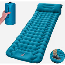 Matelas de sol autogonflant et léger avec oreiller pour adultes, idéal pour le camping, la randonnée, le sol ou la plage.