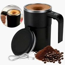 Mug à café auto-mélangeur 380 ml avec affichage de la température, rechargeable et couvercle