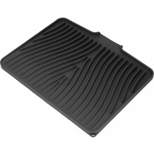 Tapis égouttoir en silicone pour plan de travail, antidérapant, avec système d'égouttage, résistant à la chaleur, idéal pour sécher la vaiss