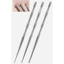 Ensemble de 3 stylos d'acupression, stylos de massage double face en acier inoxydable pour massage ciblé du visage et du corps, ergonomiques