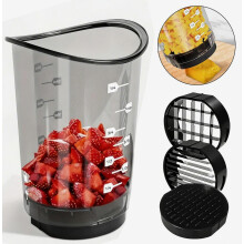 Coupe-fruits manuel en acier inoxydable avec plaque de pression et couvercle de protection, amovible et facile à nettoyer