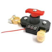 Car Battery Disconnect - Bidirectional Joint Can Rotate Power Disconnect with Digital Display 12-24v