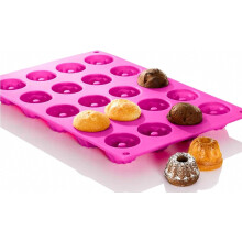Moule à mini-gâteaux Bundt en silicone, lot de 20, antiadhésif, compatible avec les aliments, résistant au four de -40 C à 230 C, pour g