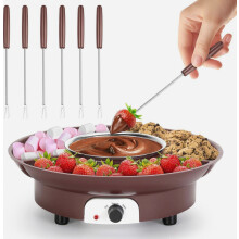 Ensemble de fondue à chocolat électrique avec 4 fourchettes, chauffe-chocolat au lait pour fromage, beurre et bonbons