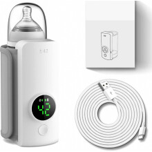 Chauffe-biberon rechargeable, taille universelle, jusqu'à 5 heures d'autonomie, compact et portable pour les voyages et les déplacements.