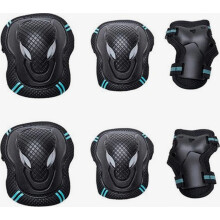 Professionele 6-in-1 kniebrace set voor inline skaten, ijsschaatsen, fietsen en mountainbiken, duurzame ondersteuning voor sporters.