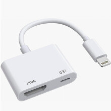 Adaptateur Lightning vers HDMI avec hub USB, Full HD 1080p 60 Hz, charge et vidéo, compatible iPhone et iPad, câble de 5 cm
