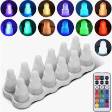 12 bougies sans flamme avec télécommande, 13 couleurs, 7 niveaux de luminosité, 4 modes, bougies LED, alimentation USB, rechargeables