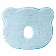 Oreiller bébé respirant, doux et confortable, léger et portable pour les voyages, la poussette et la maison, bleu