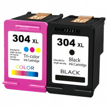 Set van 2 compatibele 304XL-inktcartridges voor HP Envy 5030 5032 5010, DeskJet 2630 3750 3720, AMP 130, 1 zwarte en 1 driekleurige cartridg