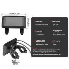 Controlador de Onda Senoidal/Quadrada UKC1+ com Medidor LCD, 48V-72V, 60A, para Bicicletas e Scooters Elétricas.