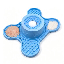 Slow Feeder Dog Bowl and Lick Mat for Liquid and Thick Treats - Anti Slip Dog Lick Bowl with Rolling