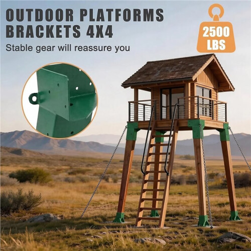 Deer Stand Brackets 4x4, Elevator Brackets 4Pcs, Deer Blind Brackets for Outdoor