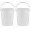 5-Gallon Round Multipurpose Bucket White Plastic Set of 2 Comfortable-Grip Handle, Stackable Design, Easy to Clean 2