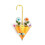 Umbrella Shaped Wall Hanging Flower Basket Yellow 2