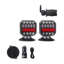 Wireless Solar DC12V-24V Waterproof Magnetic LED Trailer Tail Light Reverse Lights Signal Indicator EU Plug