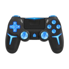 For PS4 PS3 RGB Wireless Gamepads LED Light Game Controller Console PC 6Axis Gyroscope Dual Vibrations A