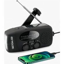 Radio solaire à manivelle avec lampe torche LED, radio météo AM/FM d'urgence, radio dynamo à remontage manuel pour recharger un smartphone