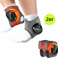 Lot de 2 masseurs de pieds électriques avec support de cheville, massage des jambes, 4 niveaux de chaleur et 3 modes de vibration, thérapie
