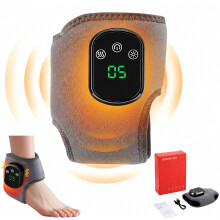 Appareil de massage électrique pour les pieds avec enrouleur de cheville, massage des jambes, 5 niveaux de chaleur et 3 modes de vibration,