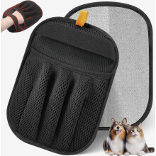 Lot de 2 gants améliorés pour l'épilation des poils d'animaux, modèle à cinq doigts, gants de nettoyage électrostatiques double face pour po