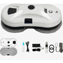 Robot lave-vitres, mode pulvérisation d'eau intelligent, aspirateur de vitres 90 W, aspiration de 5 600 Pa, avec protection contre les coup